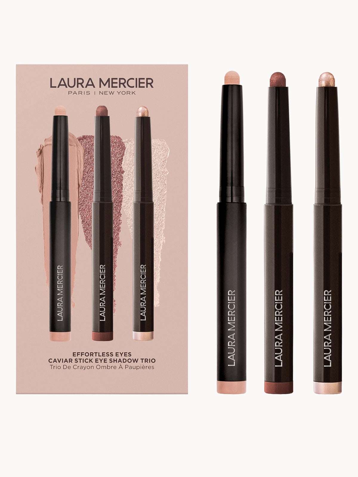 Laura Mercier Effortless Eyes Caviar Stick Eye Shadow Trio - Rosegold, Burnished Bronze, Dune (Worth £84)