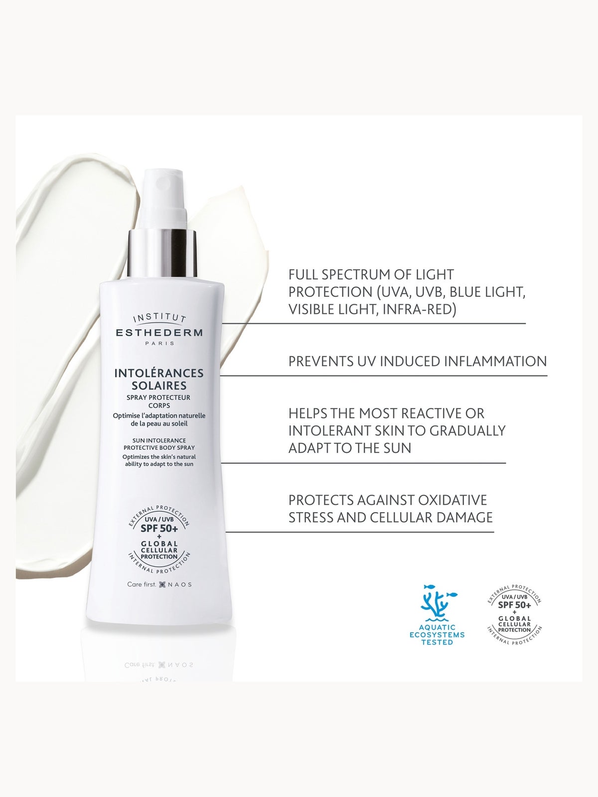 Institut Esthederm Sun Intolerance SPF50+ Protective Body Spray Sun Cream For Sun Allergy Skin 150ml 2