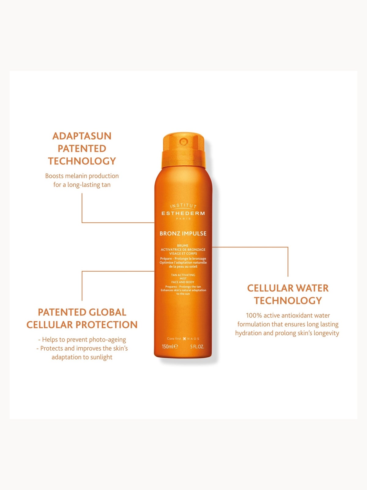 Institut Esthederm Bronz Impulse Face And Body Tan Accelerating Mist 150ml 4