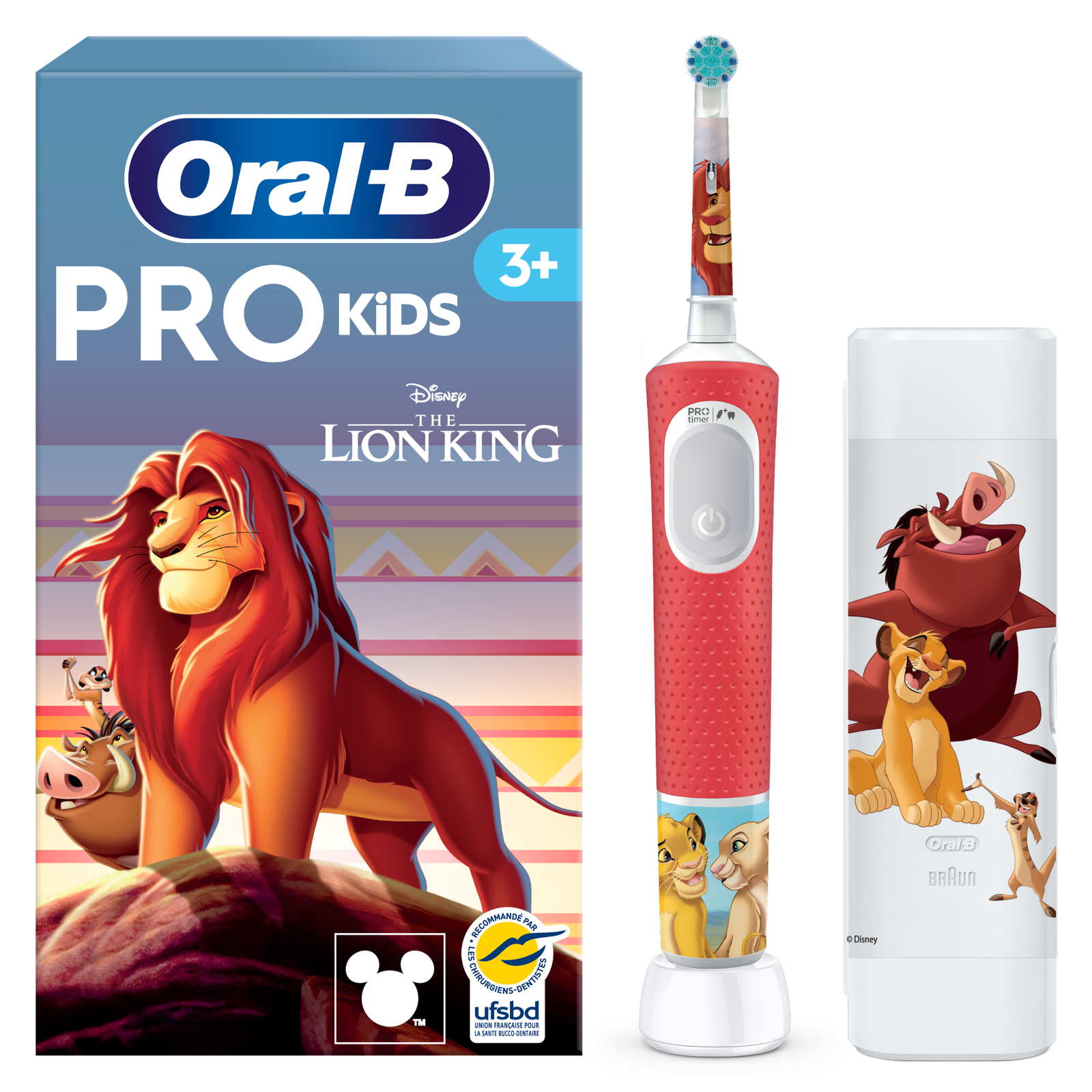 Oral-B Vitality Pro Kids Lion King Electric Toothbrush with Travel Case - Without Toothpaste - Toothbrush: retailer-supplied image