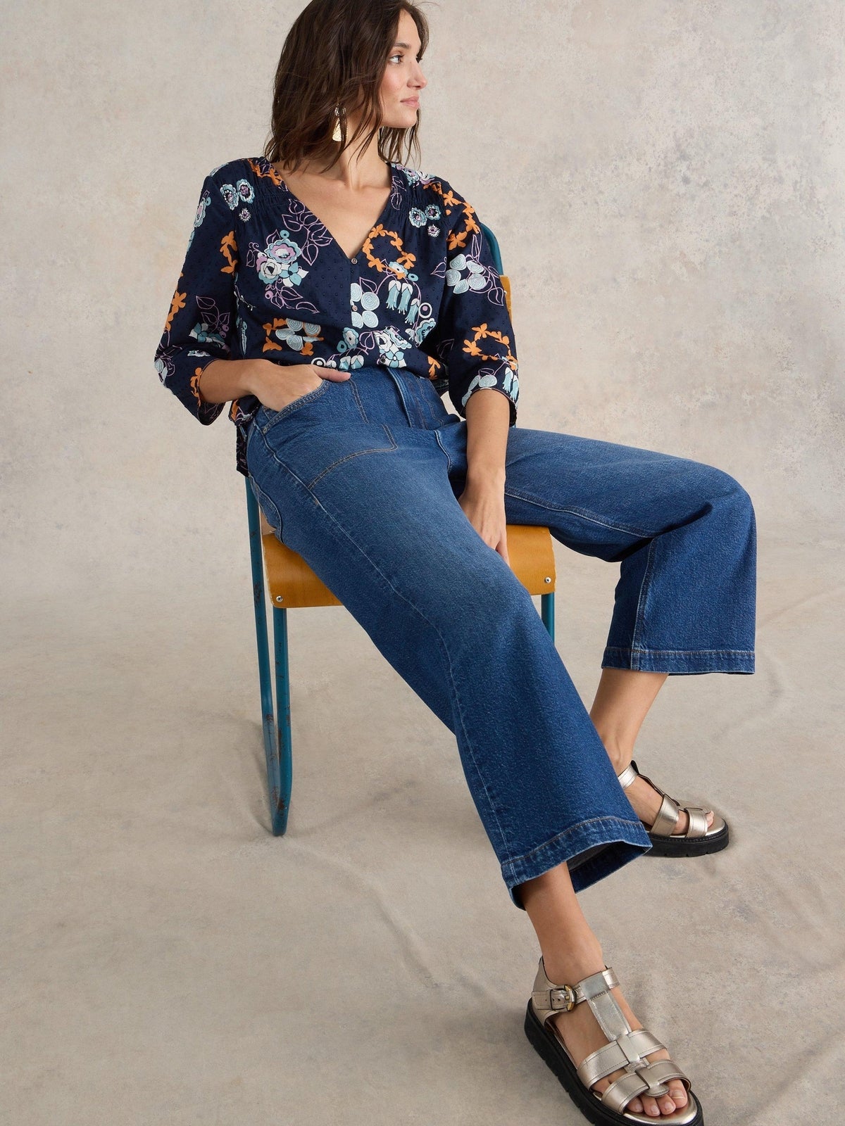 Tia 7/8-Jeans mit weitem Bein - 52/R