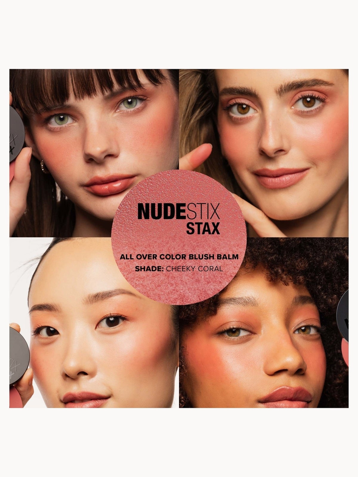 NUDESTIX Stax All Over Color Blush Balm 2.5g (Various Shades) - Cheeky Coral 3