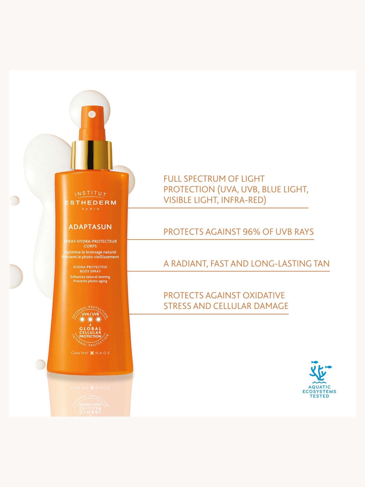 Institut Esthederm Adaptasun UVA/UVB Body Milk Spray with Strong Sun Protection 150ml 4