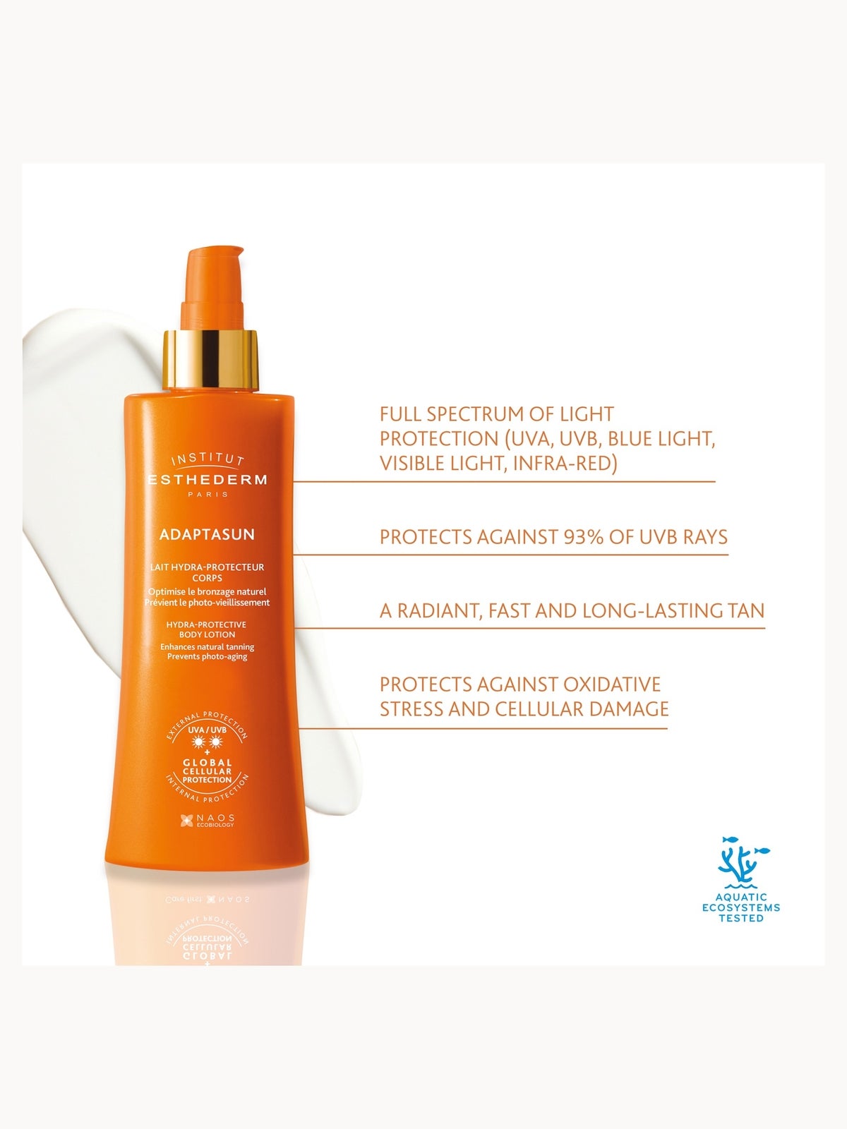 Institut Esthederm Adaptasun UVA/UVB Body Lotion with Moderate Sun Protection 200ml 3