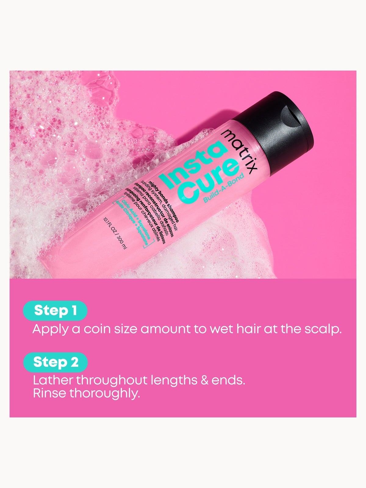 Matrix Instacure Build-A-Bond Mighty Bonds Anti-Breakage Shampoo for Dry, Brittle and Damaged Hair 300ml, photo 4