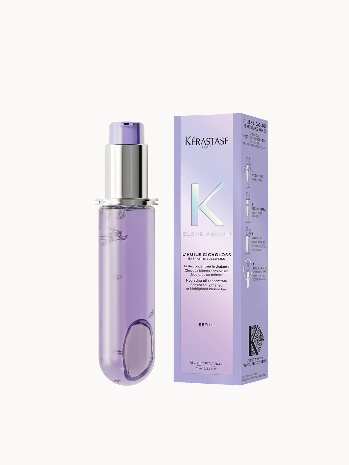 Kérastase Blond Absolu L'huile Cicagloss Refill, Hair Oil For Sensitised Lightened Or Highlighted Blonde Hair