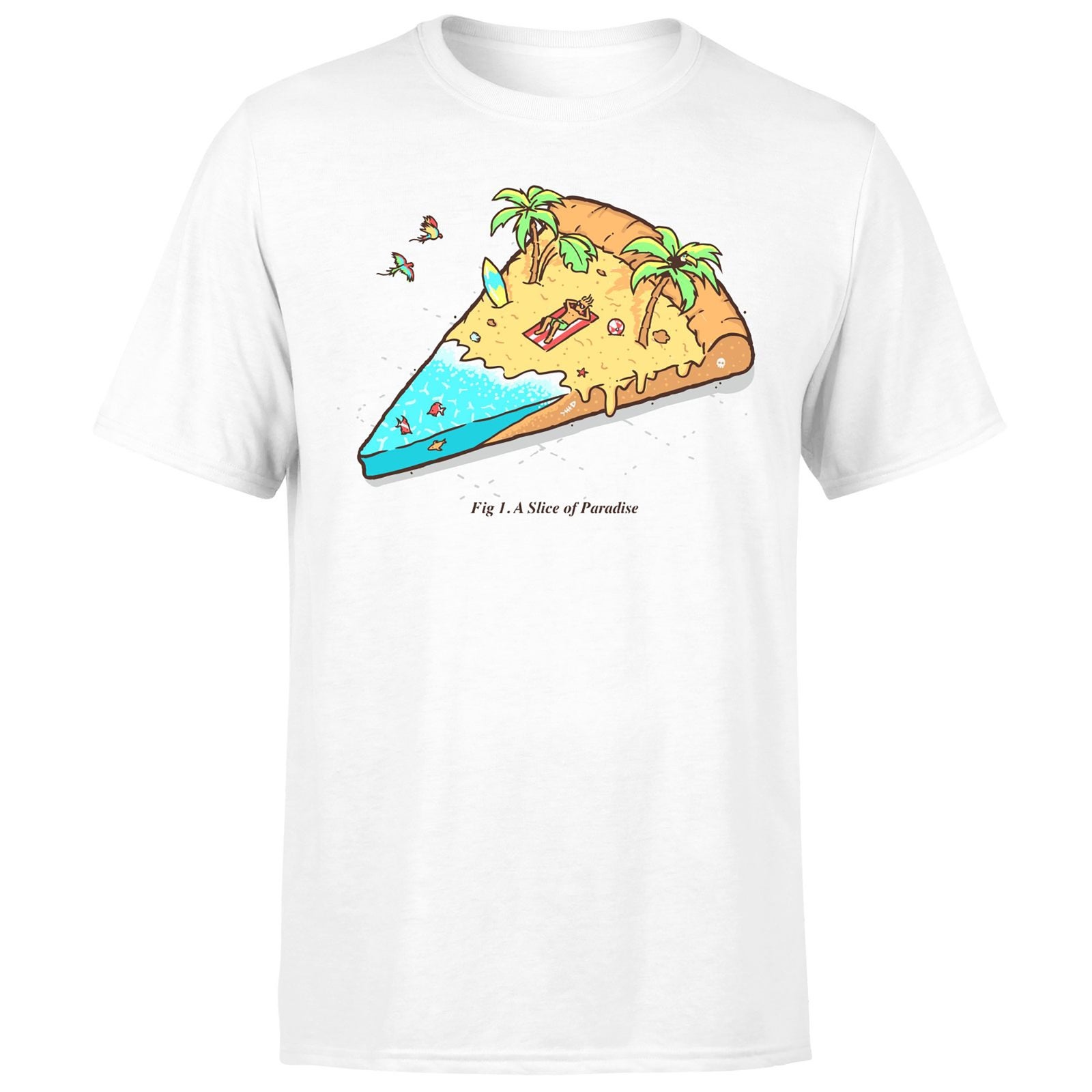 Threadless x IWOOT A Slice Of Paradise Unisex T-Shirt - White - 5XL