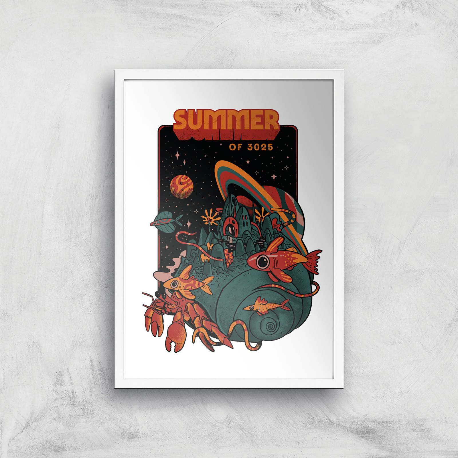 Threadless x IWOOT Summer Magic Of 3025 Giclee Art Print - A4 - White Frame