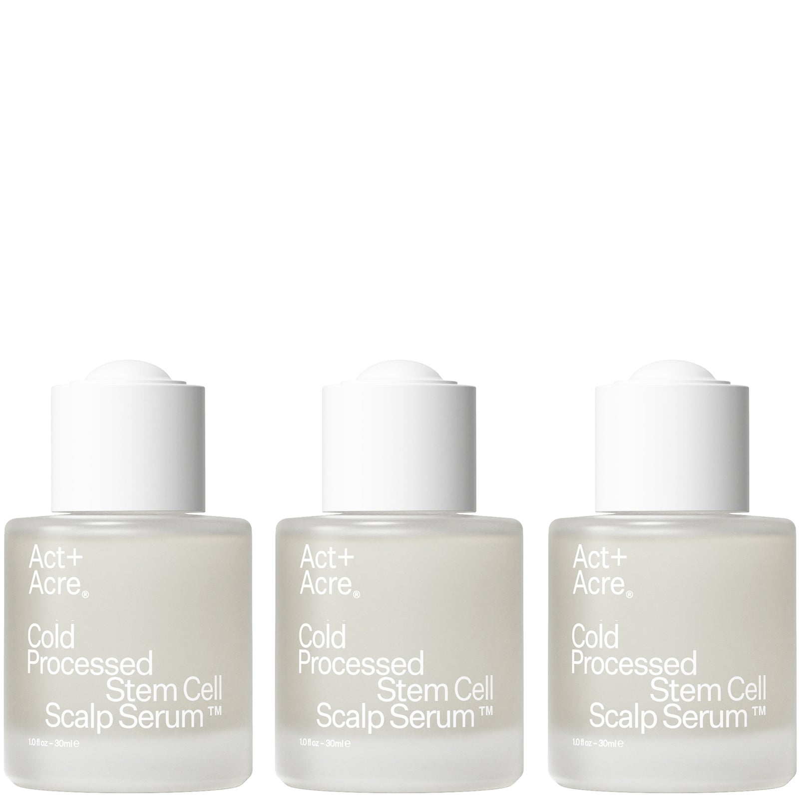 Act+Acre 3 Pack 2% Stem Cell H-2 Grow Complex Scalp Serum for Thicker-Looking Hair