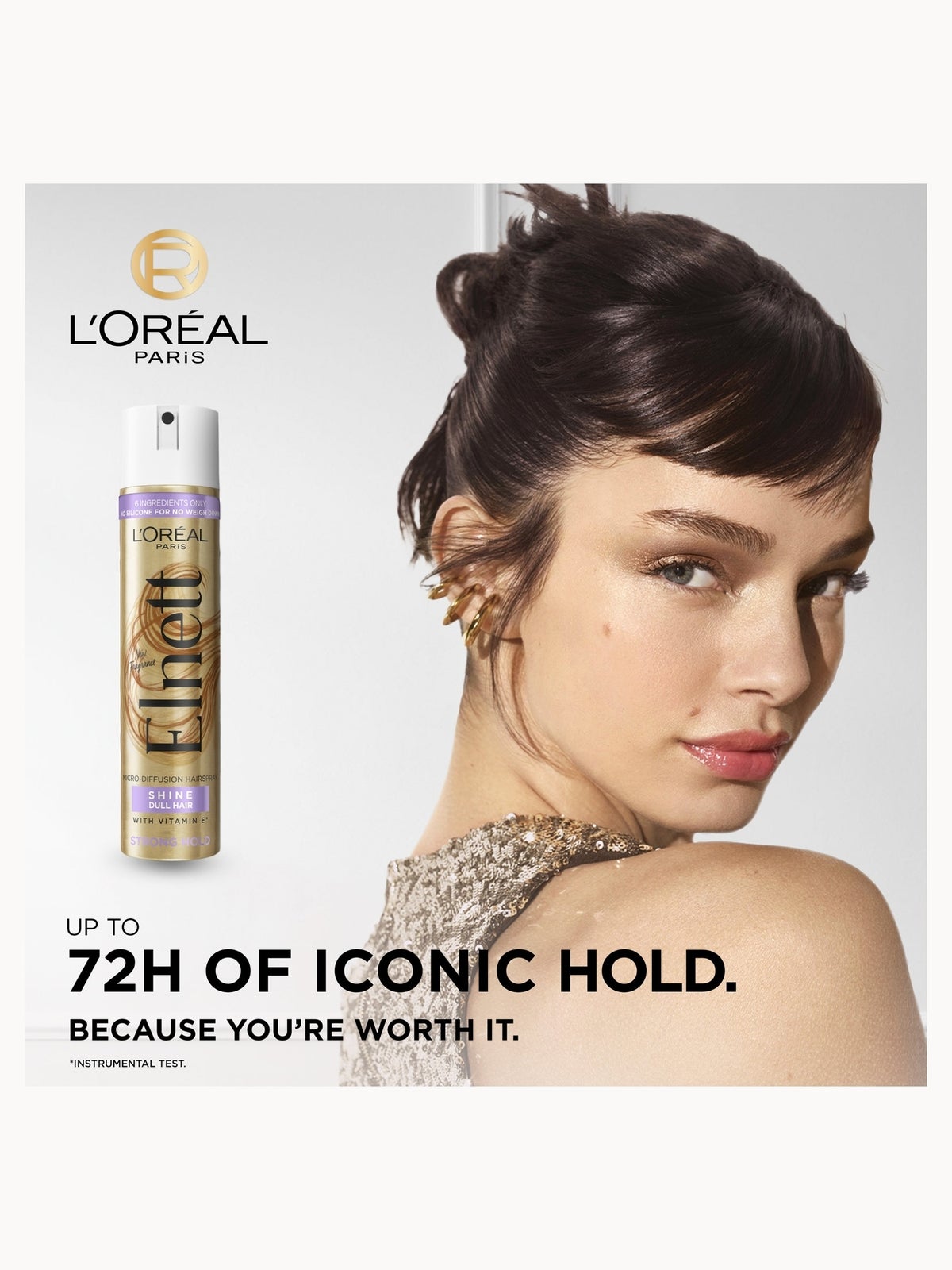 L'Oréal Paris Elnett Hair Spray for Dull Hair with Vitamin E 200ml 2