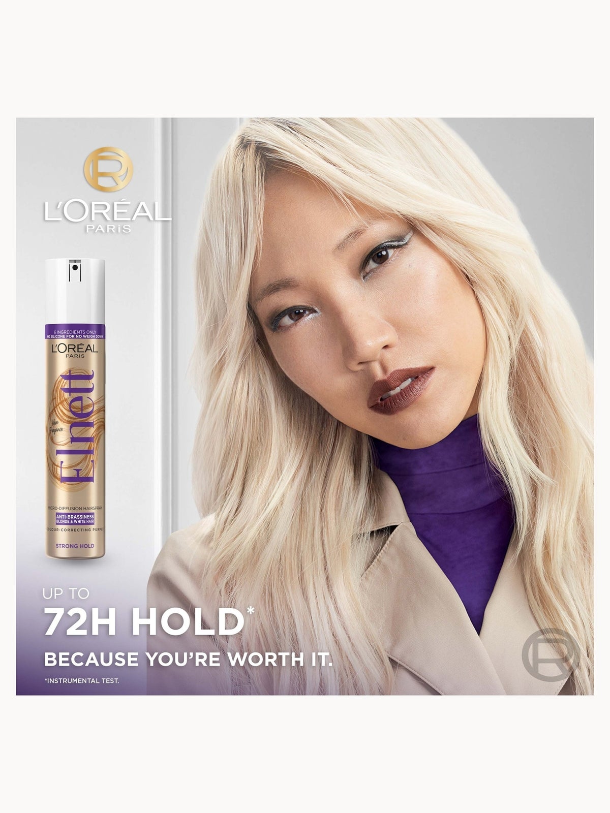 L'Oréal Paris Elnett Hairspray Anti-Brassiness for Blonde and White Hair 200ml 2