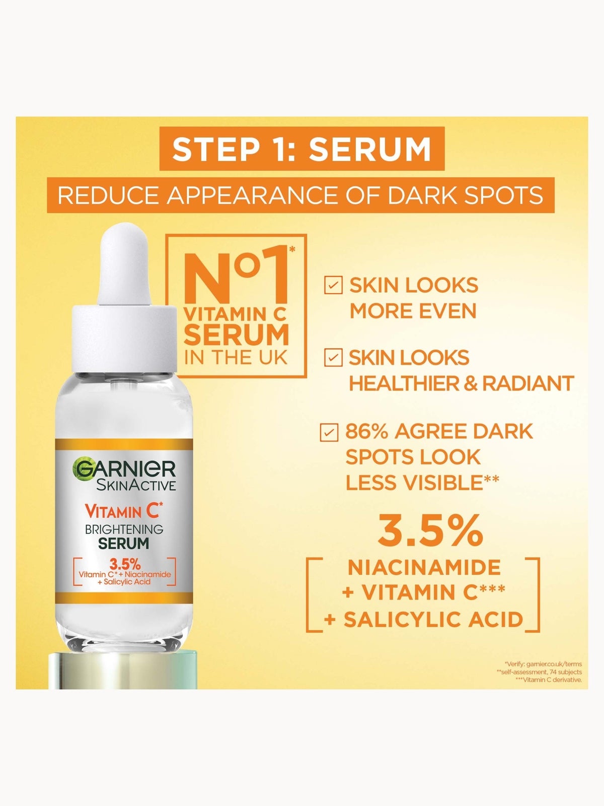 Garnier Vitamin C Brightening Serum & Glow UV Fluid SPF 50+ Face Duo Set 4