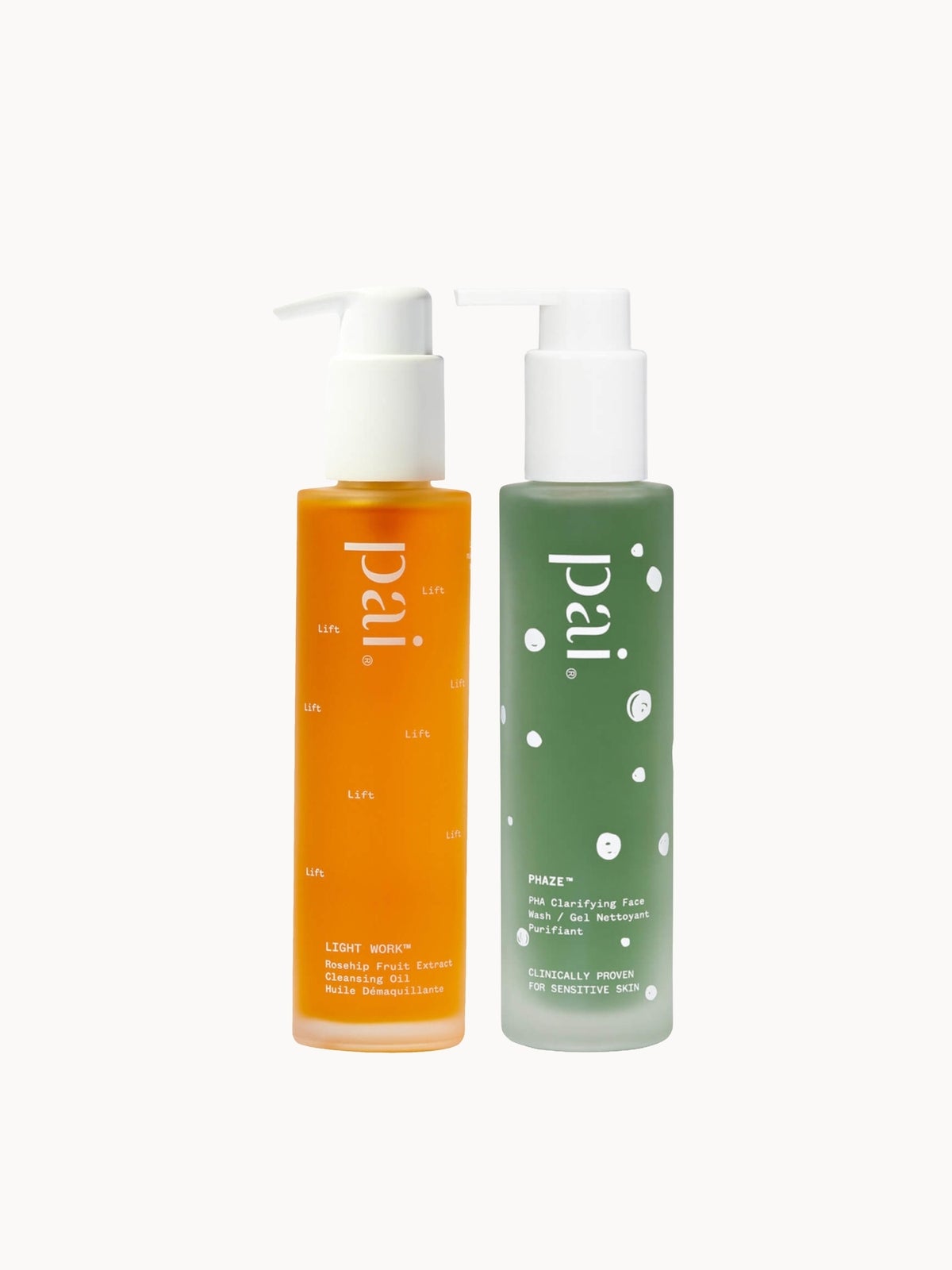 Pai Skincare Double Cleanse Duo - Light Work Rosehip Cleansing Oil 100ml and Phaze Rebalancing PHA Cleanser 100ml