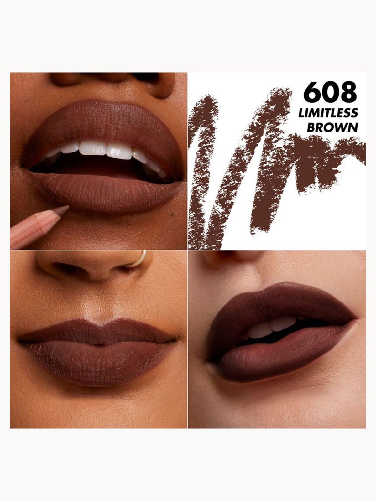 MAKEUP FOREVER Artist Color Pencil Multi-Use Lip Pencil (Various Shades) - 608 Limitless Brown 2