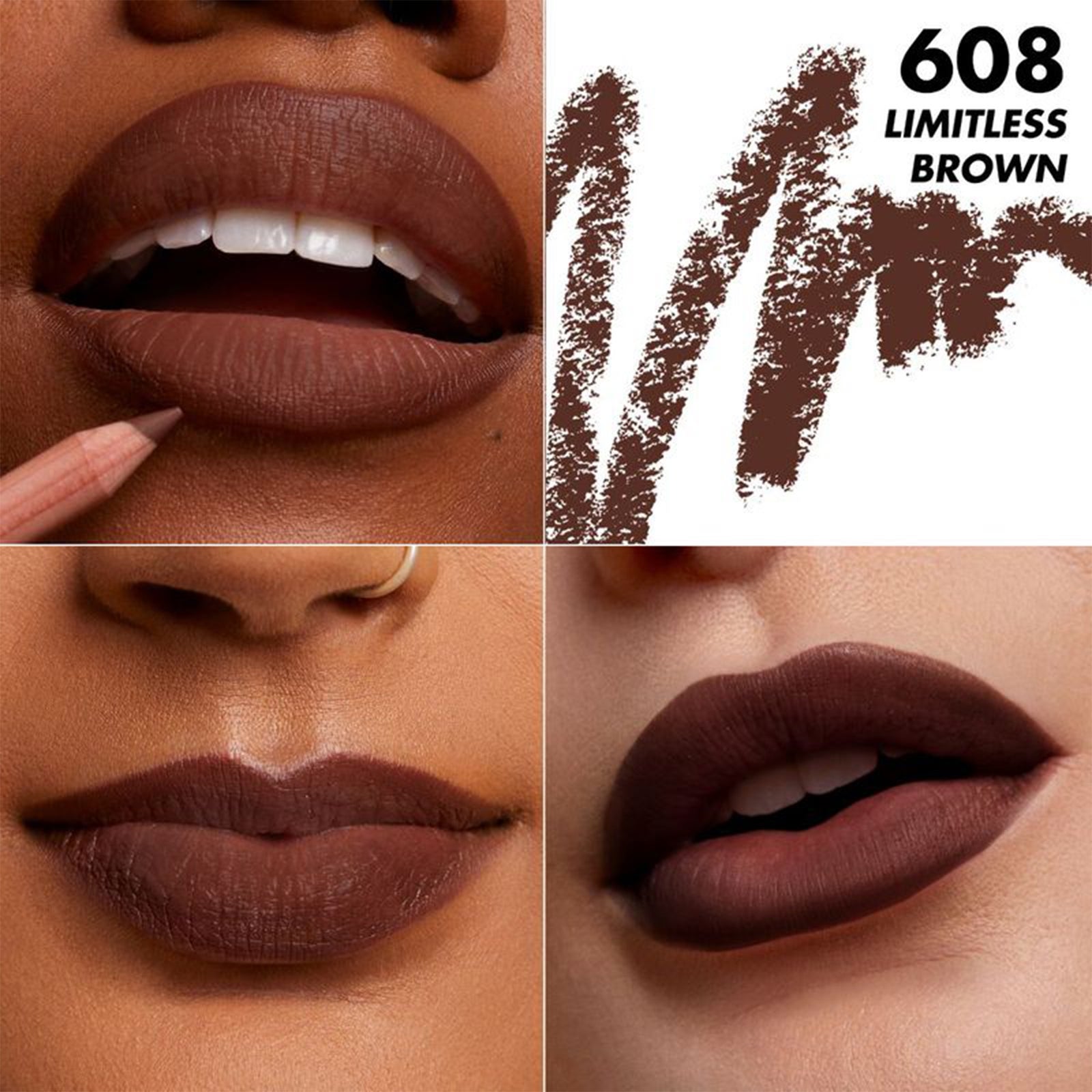 MAKEUP FOREVER Artist Color Pencil Multi-Use Lip Pencil (Various Shades) - 608 Limitless Brown 2