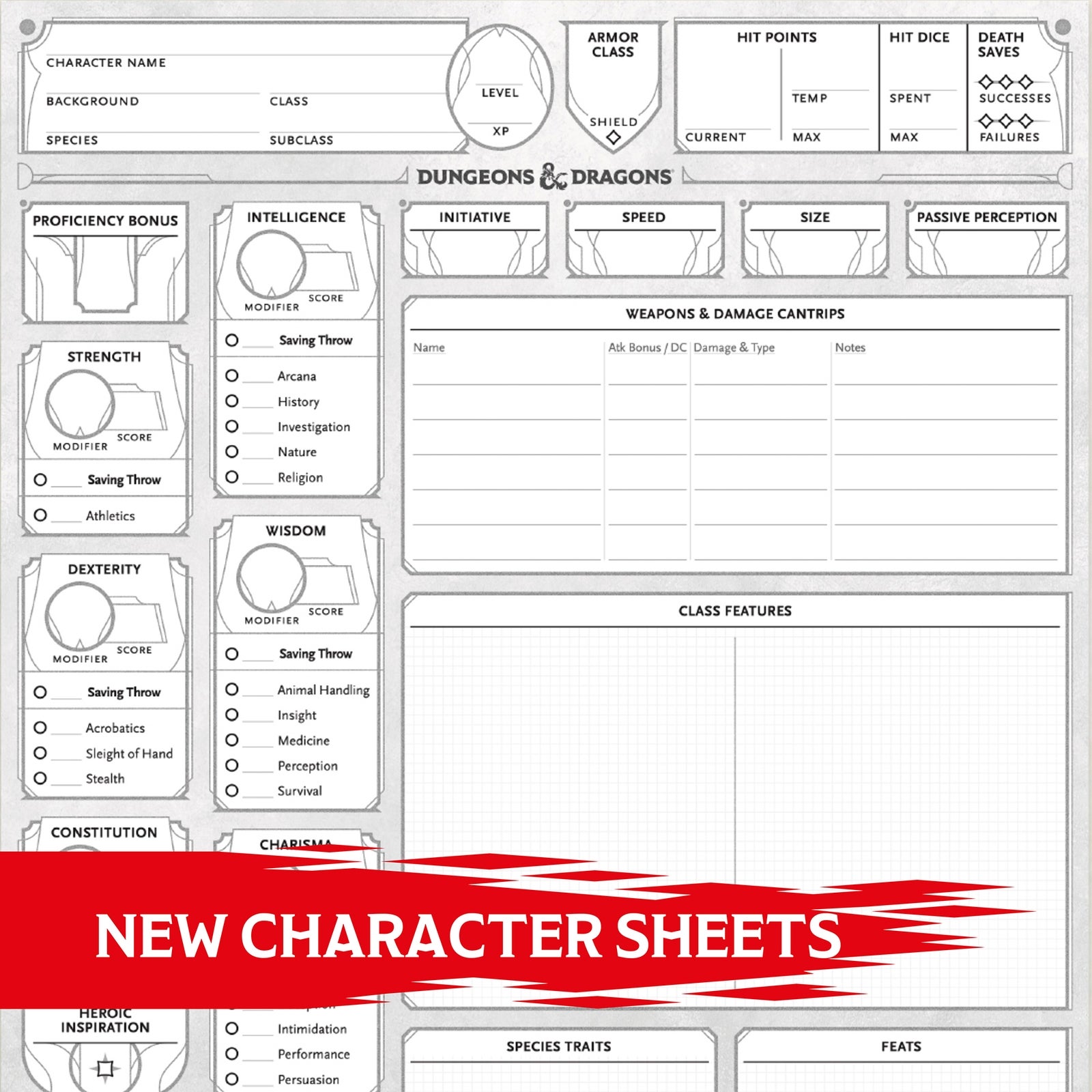Dungeons & Dragons 2024 Character Sheets Player Accessories - vue 3