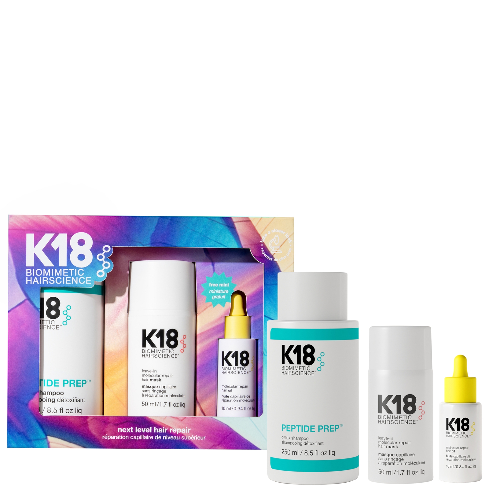 K18 Biomimetic Hairscience Next-Level Hair Repair Set (Worth £136)