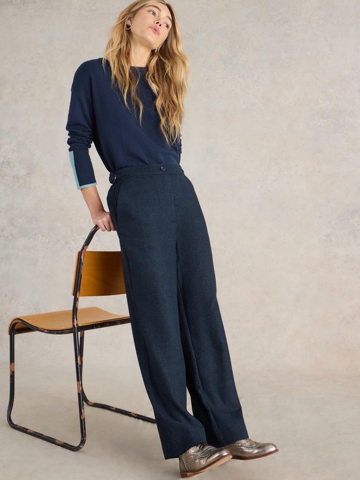 Tweedhose Una mit weitem Bein - 42/R