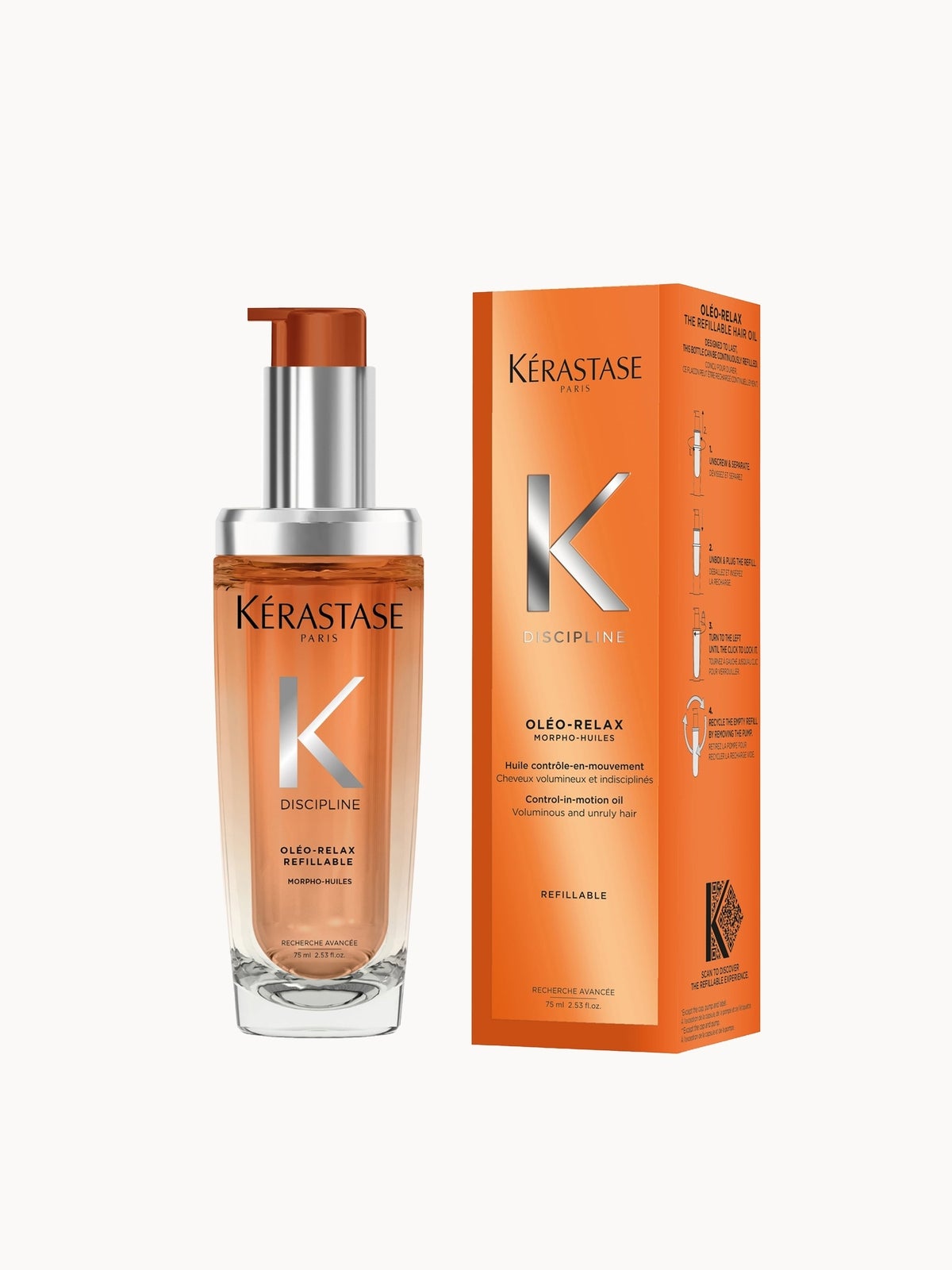 Kérastase Discipline L'huile Oleo-Relax Refillable, Hair Oil For Voluminous And Unruly Hair