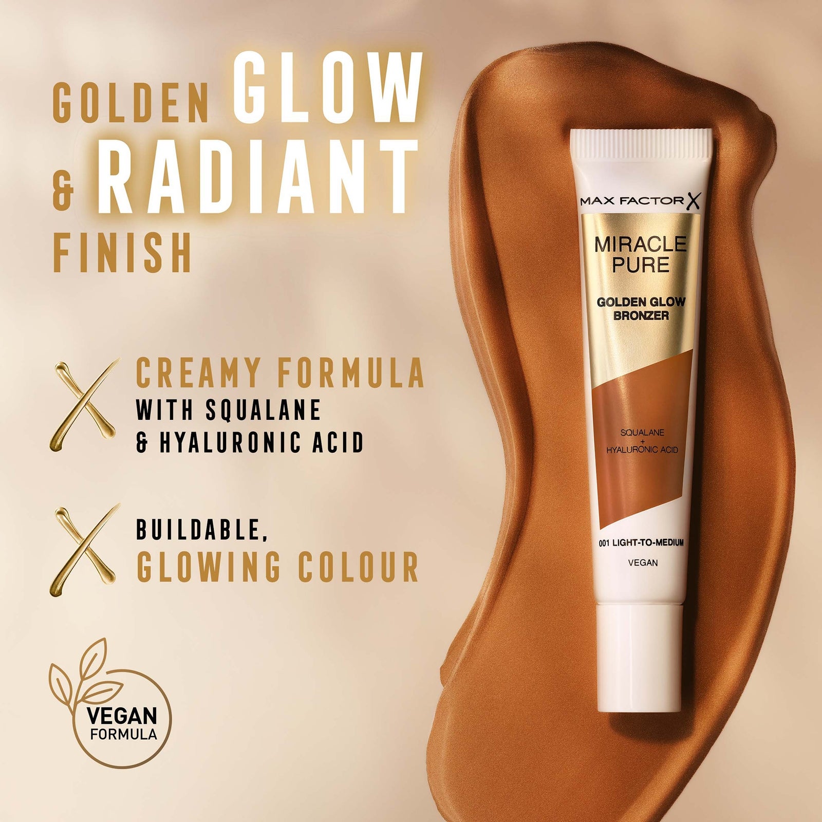 Max Factor Miracle Pure Golden Glow Bronzer 15ml (Various Shades) - 002 Medium to Deep 3