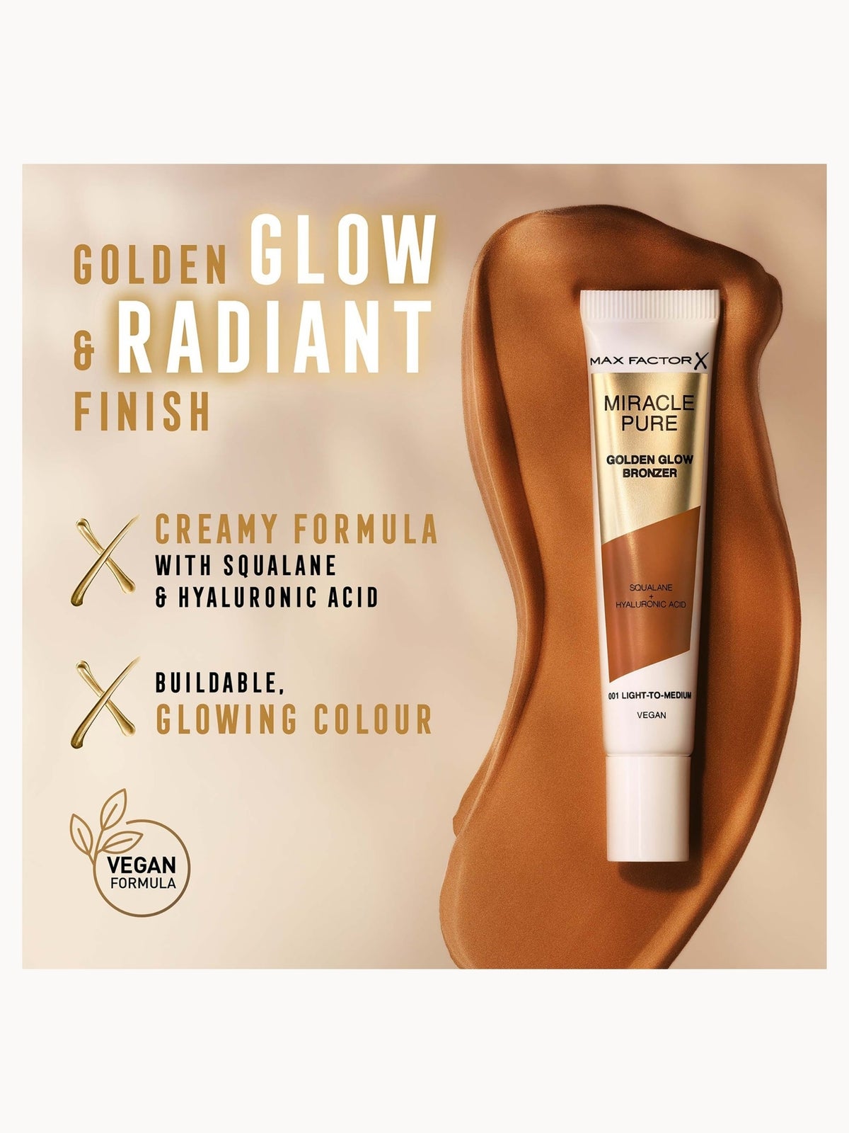 Max Factor Miracle Pure Golden Glow Bronzer 15ml (Various Shades) - 002 Medium to Deep 3
