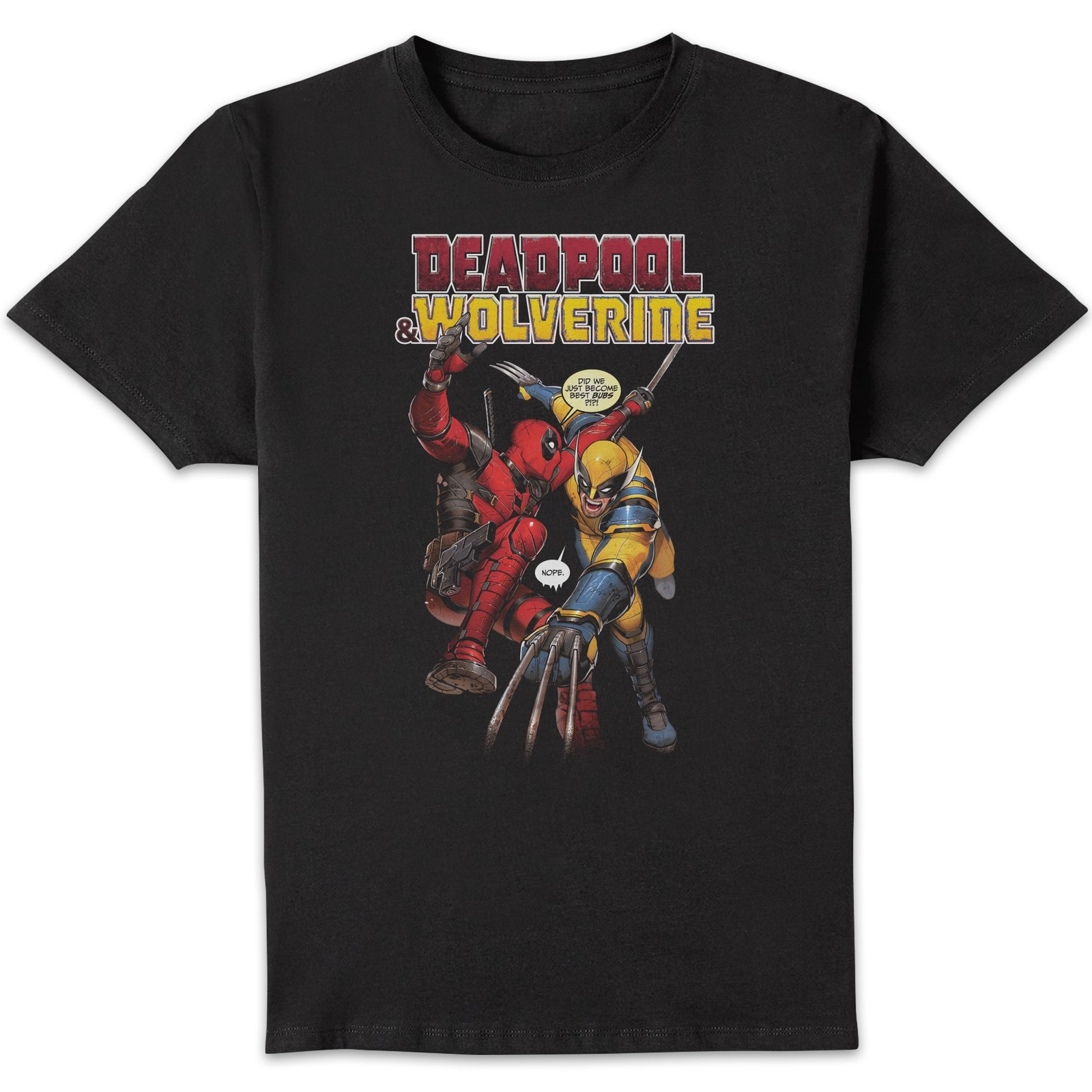 Deadpool & Wolverine Fight Unisex T-Shirt - Black - M