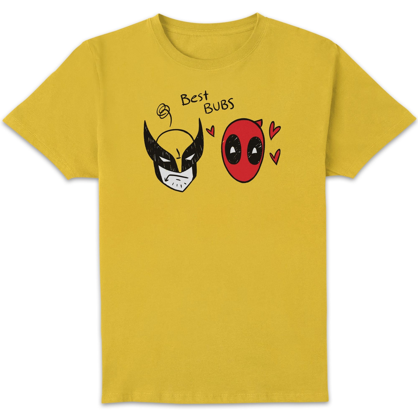 Deadpool & Wolverine Best Bubs Scribble Unisex T-Shirt - Yellow - M