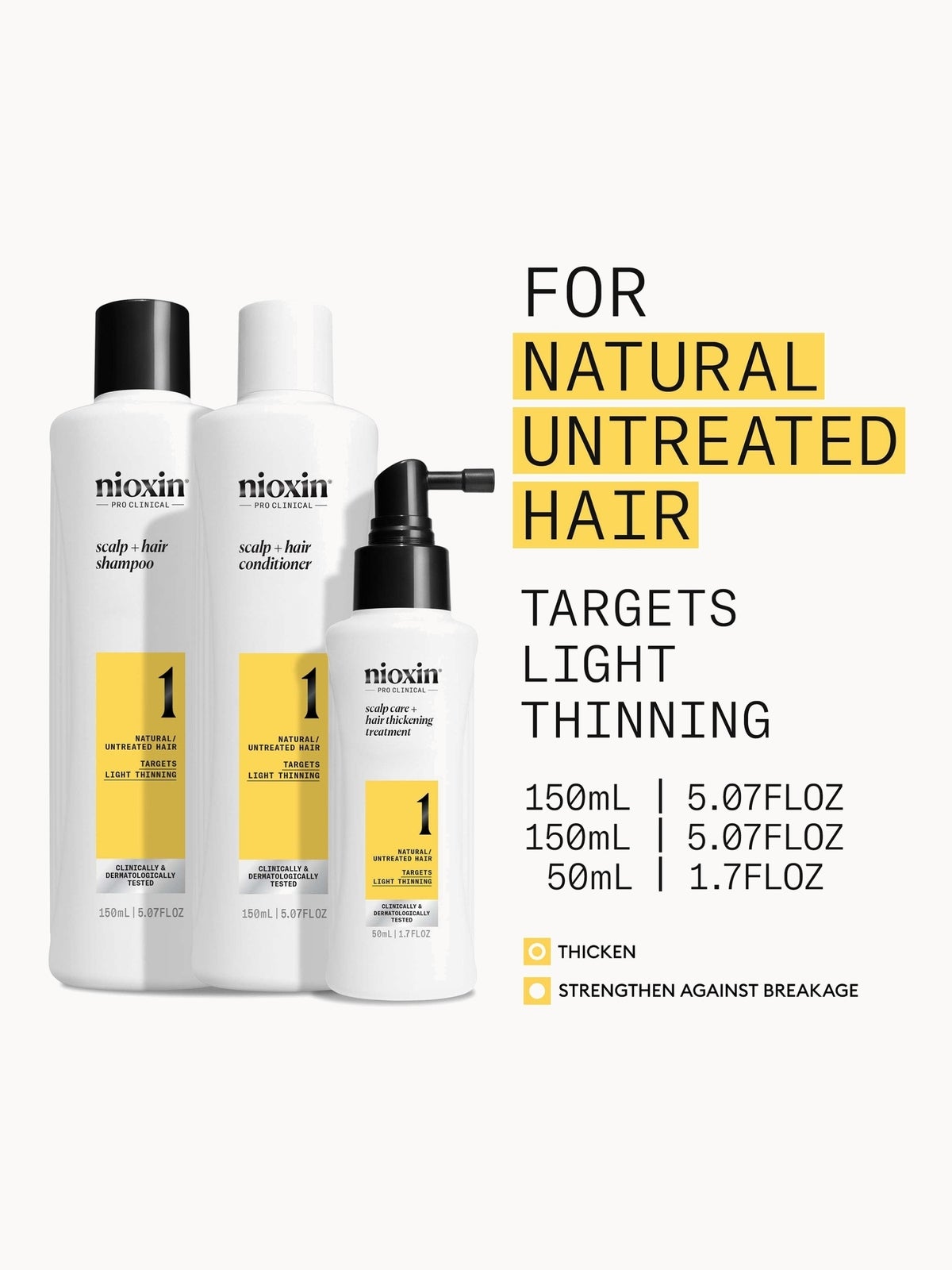 NIOXIN Scalp and Hair Thickening System 1 for Natural Hair with Light Thinning Trial Kit 2