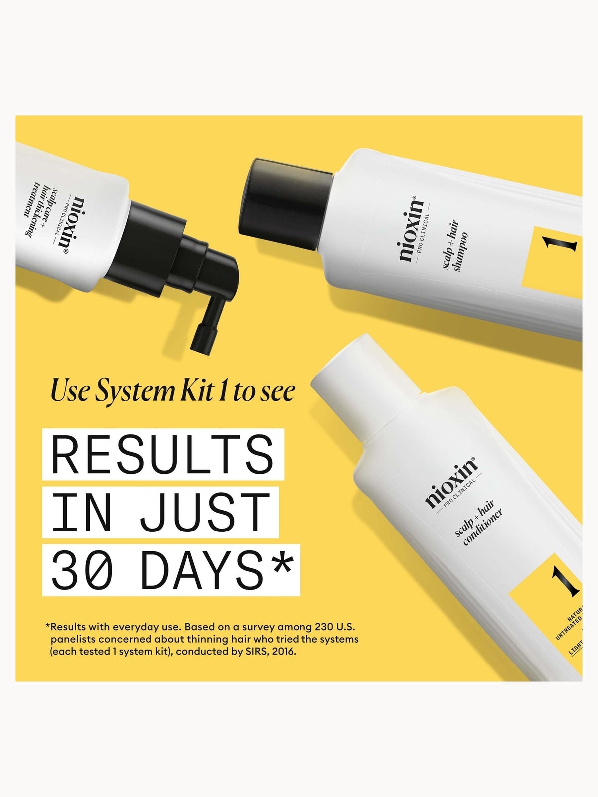 NIOXIN Scalp and Hair Thickening System 1 for Natural Hair with Light Thinning Trial Kit 3
