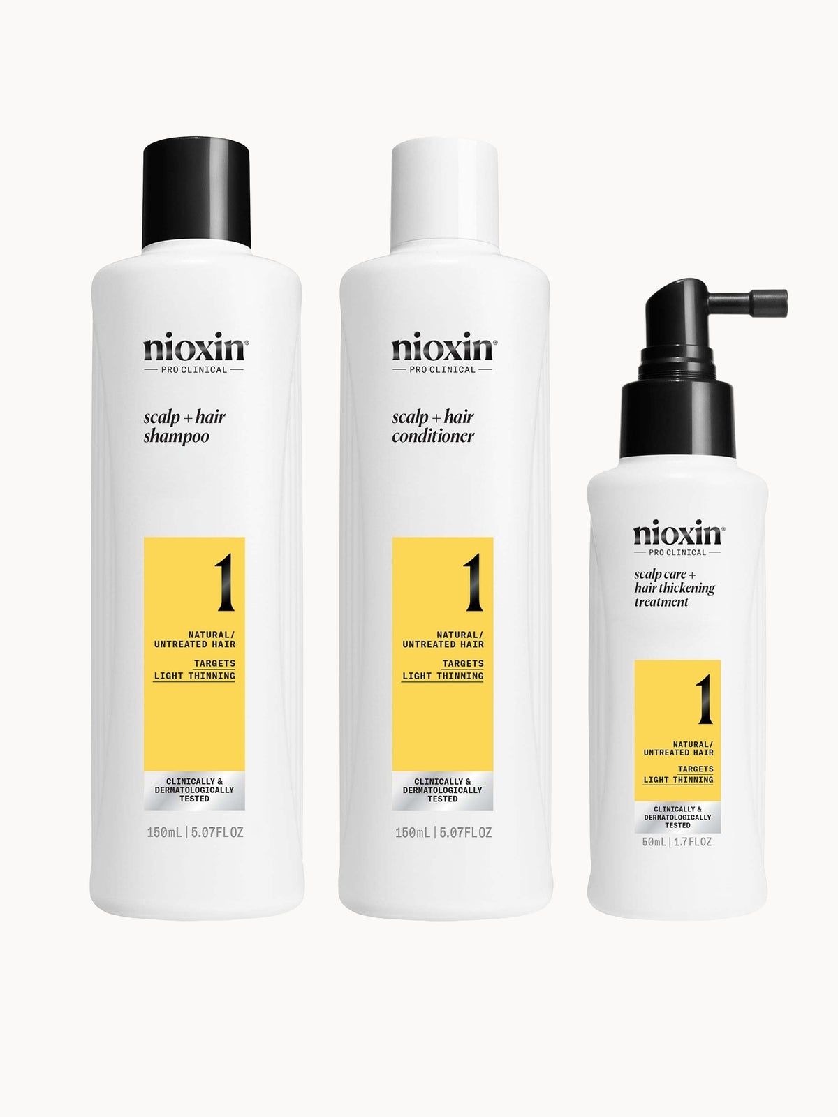 NIOXIN Scalp and Hair Thickening System 1 for Natural Hair with Light Thinning Trial Kit