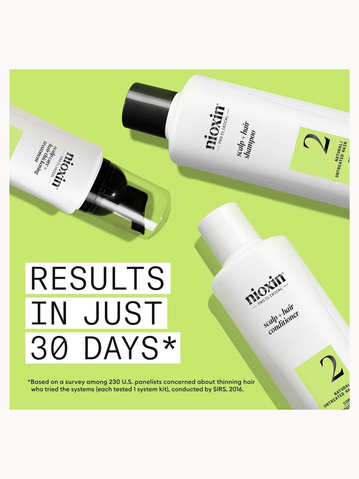 NIOXIN Scalp and Hair Thickening System 2 for Natural Hair with Progressed Thinning Trial Kit 3