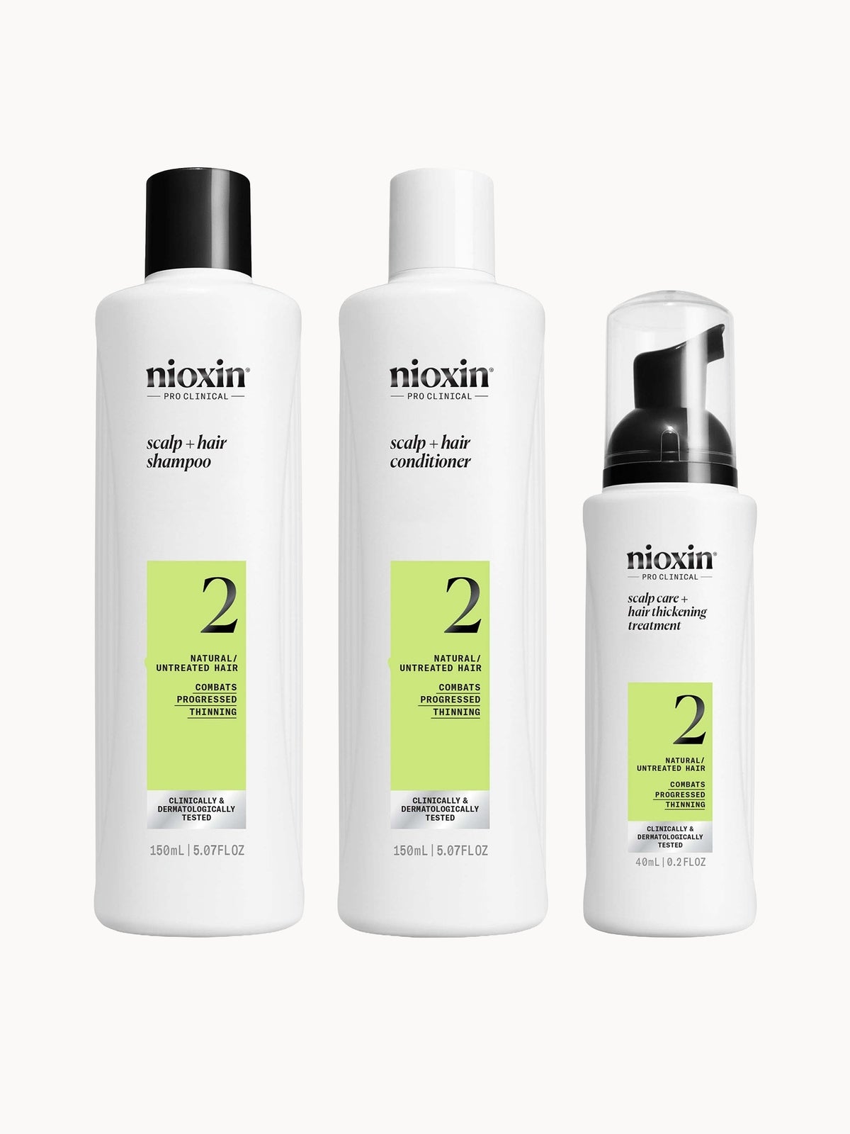 NIOXIN Scalp and Hair Thickening System 2 for Natural Hair with Progressed Thinning Trial Kit