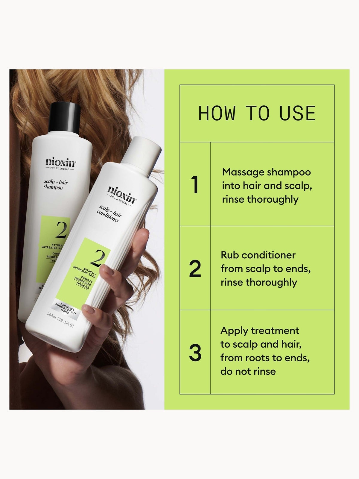 NIOXIN Scalp and Hair Thickening System 2 for Natural Hair with Progressed Thinning Trial Kit 4