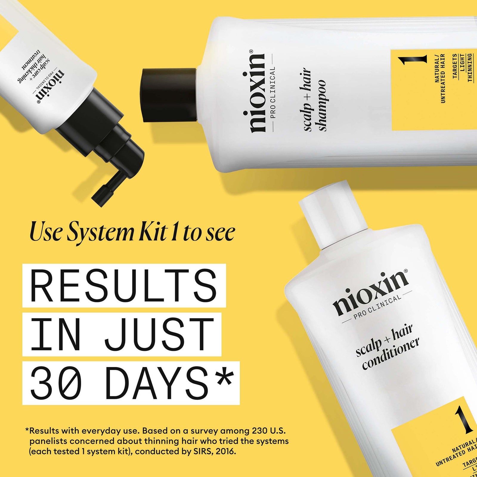 NIOXIN System 1 Shampoing Épaississant pour le Cuir Chevelu et les Cheveux pour Cheveux Naturels Légèrement Clairsemés [1 L]