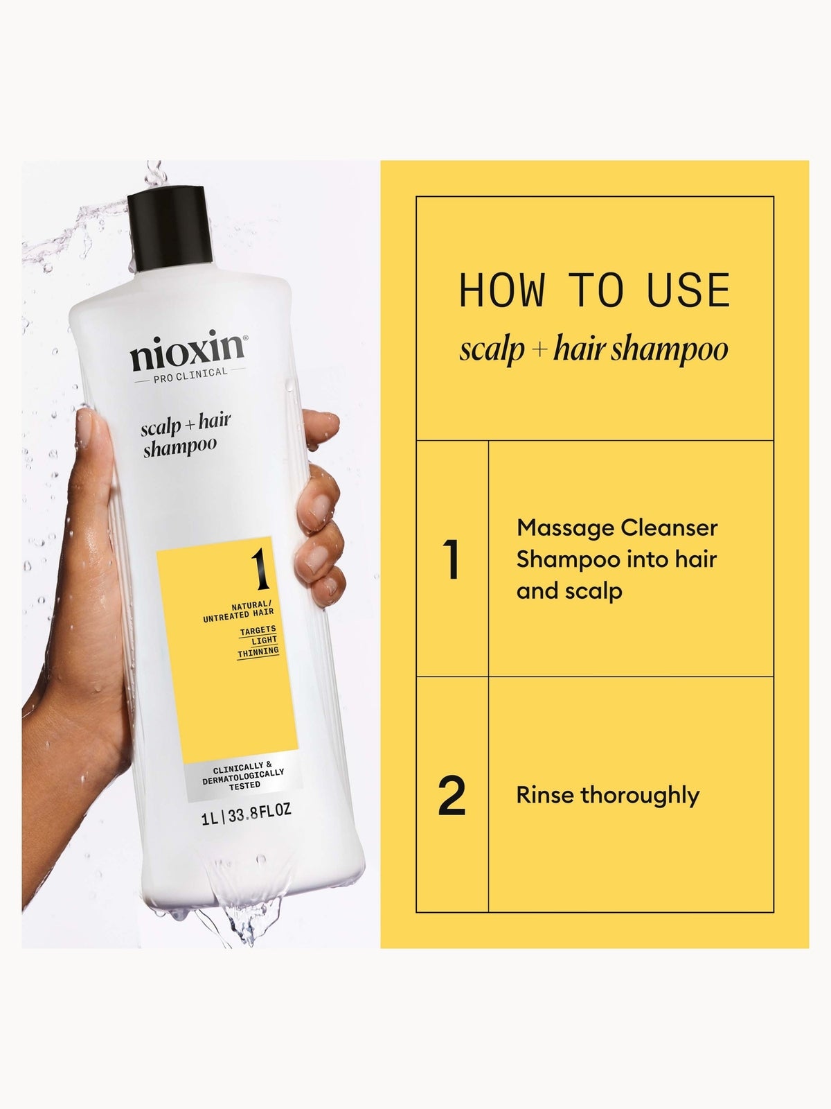 NIOXIN Scalp and Hair Thickening System 1 Shampoo for Natural Hair with Light Thinning 1L 4