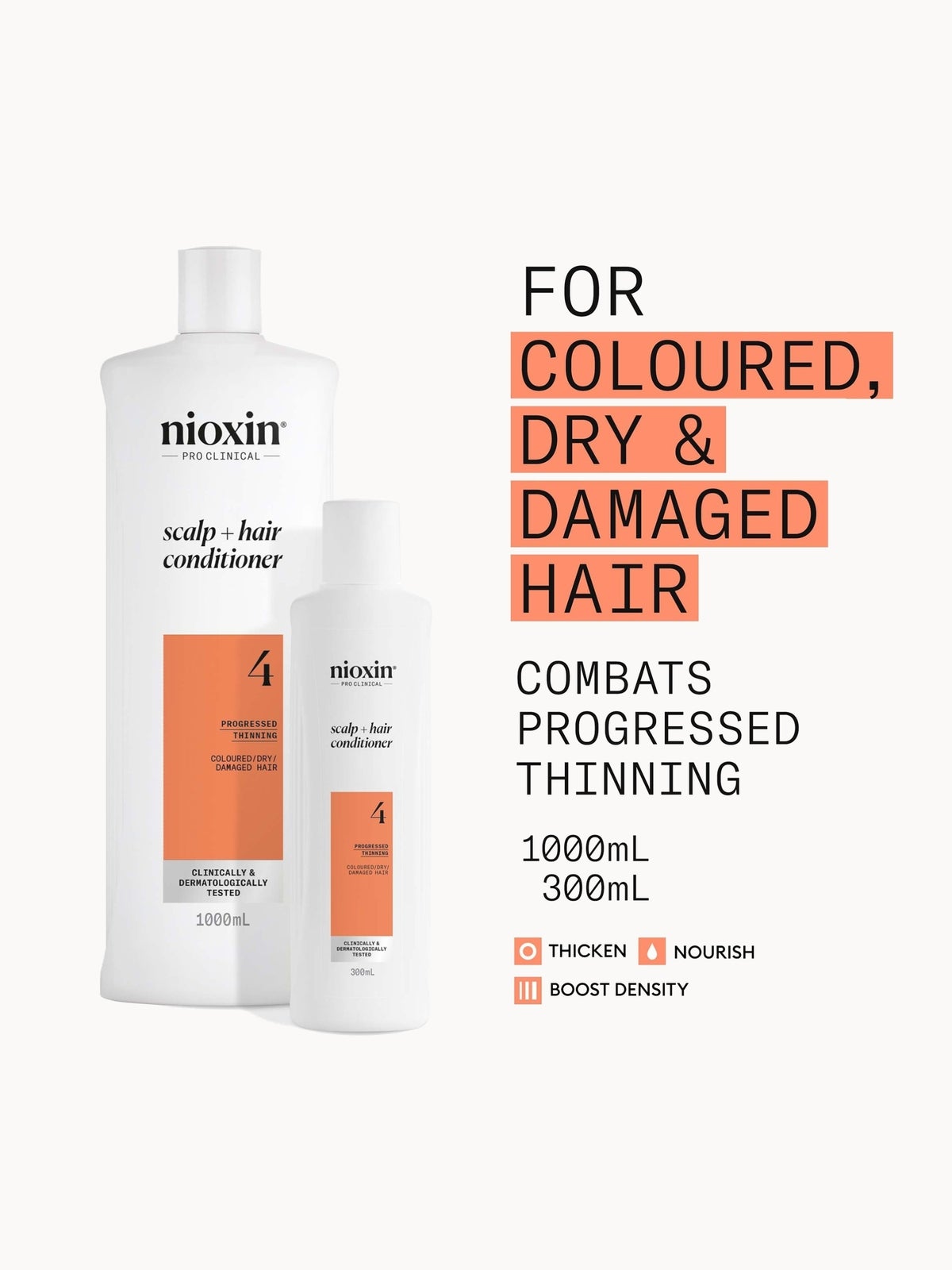 NIOXIN Scalp and Hair Thickening System 4 Conditioner for Coloured Dry and Damaged Hair with Progressed Thinning 300ml 2