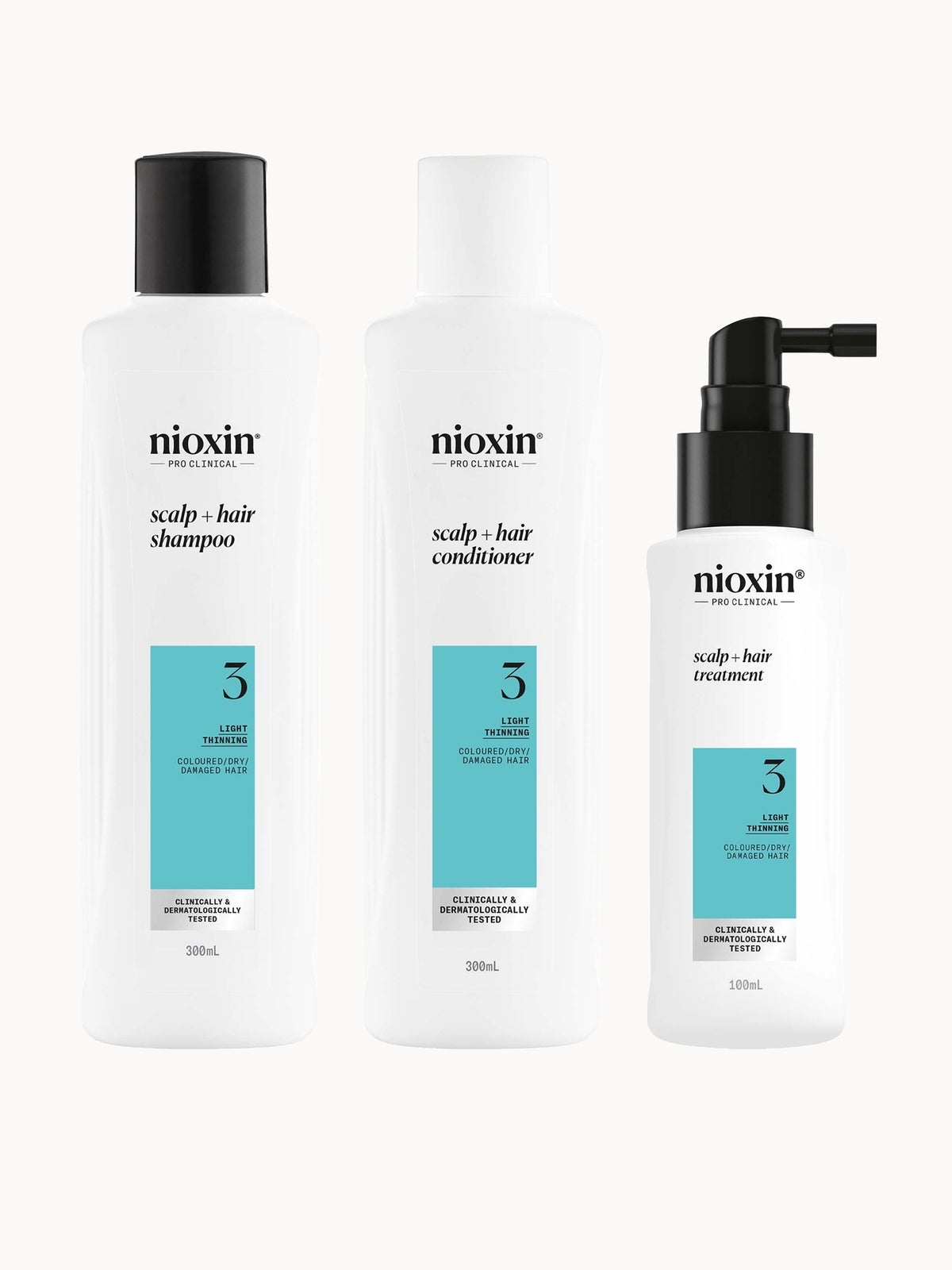 NIOXIN Scalp and Hair Thickening System 3 for Coloured Dry and Damaged Hair with Light Thinning Loyalty Kit
