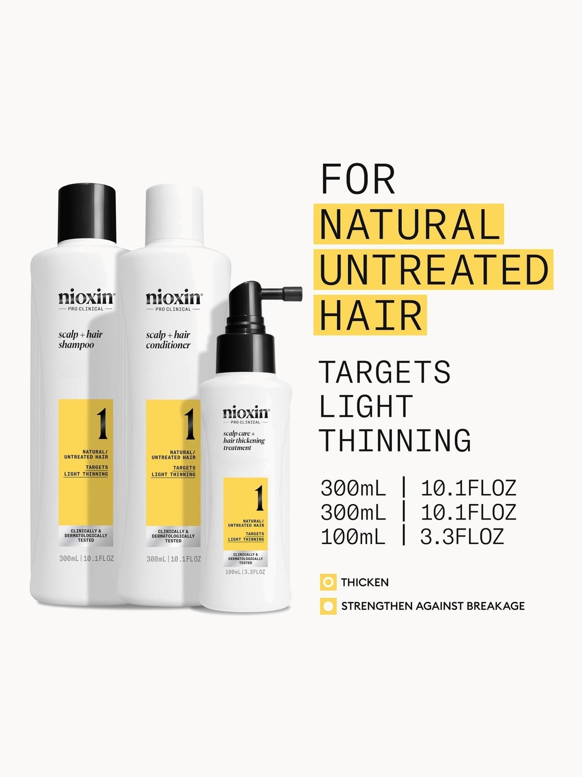NIOXIN Scalp and Hair Thickening System 1 for Natural Hair with Light Thinning Loyalty Kit 2
