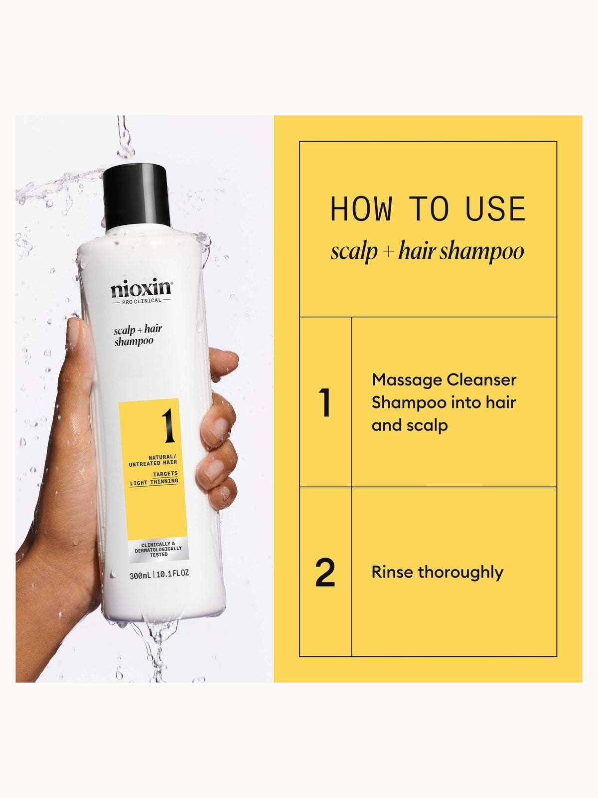 NIOXIN Scalp and Hair Thickening System 1 Shampoo for Natural Hair with Light Thinning 300ml 4
