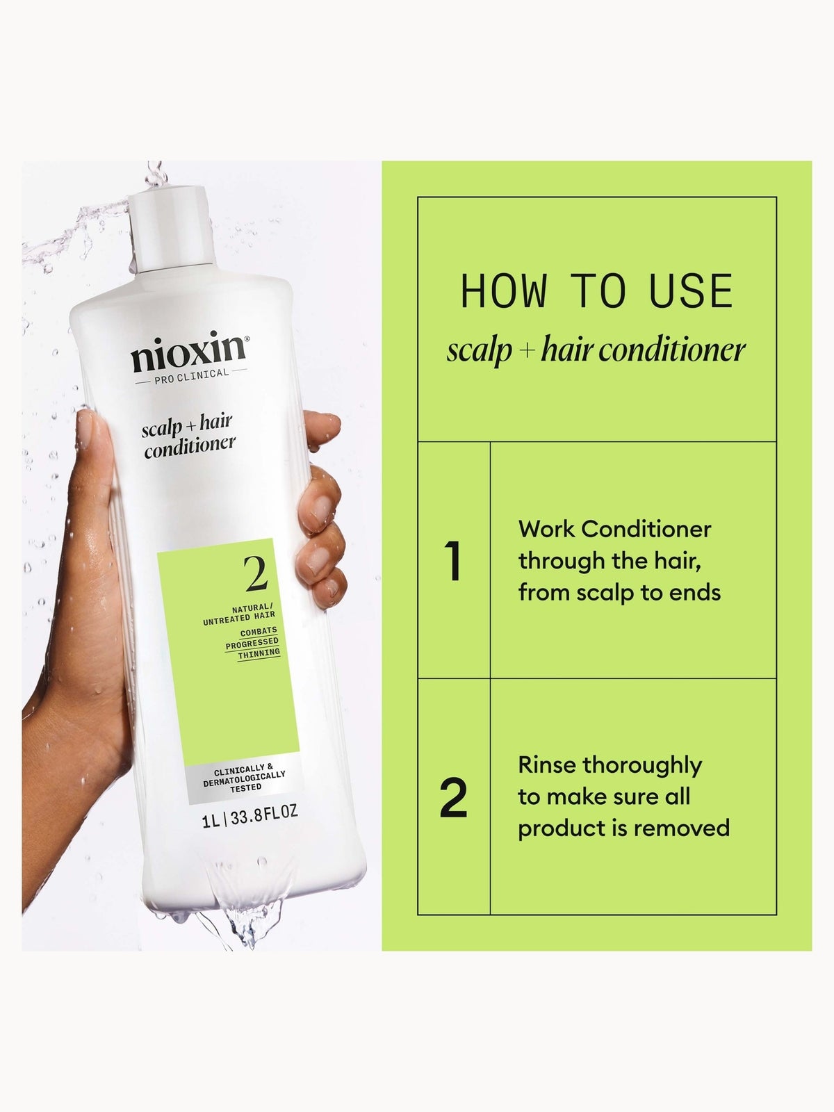 NIOXIN Scalp and Hair Thickening System 2 Conditioner for Natural Hair with Progressed Thinning 1L 4