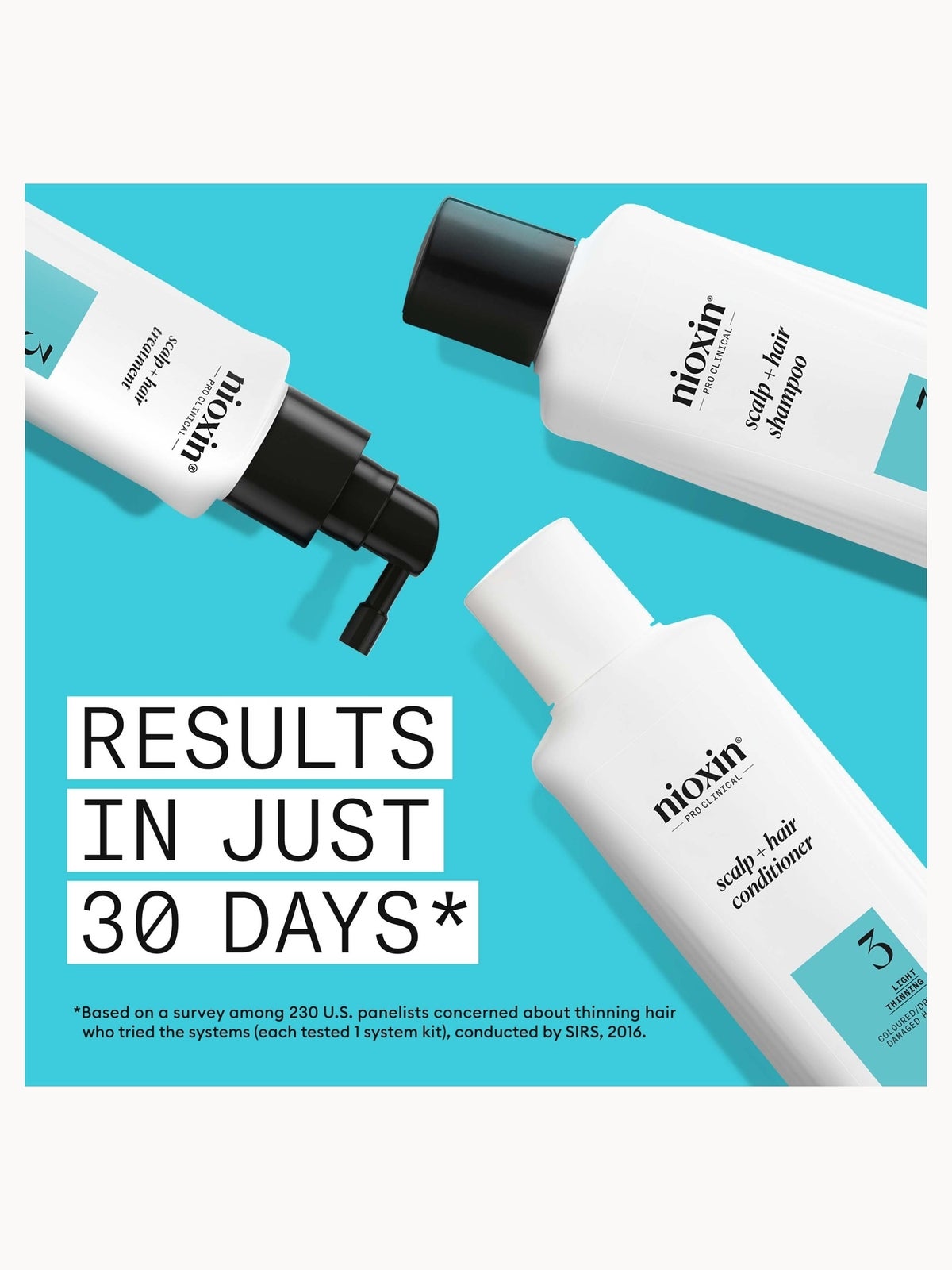 NIOXIN Scalp and Hair Thickening System 3 for Coloured Dry and Damaged Hair with Light Thinning Trial Kit 3