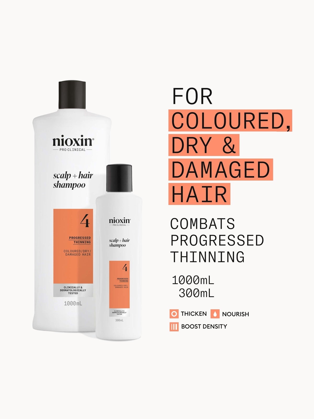 NIOXIN Scalp and Hair Thickening System 4 Shampoo for Coloured Dry and Damaged Hair with Progressed Thinning 300ml 2
