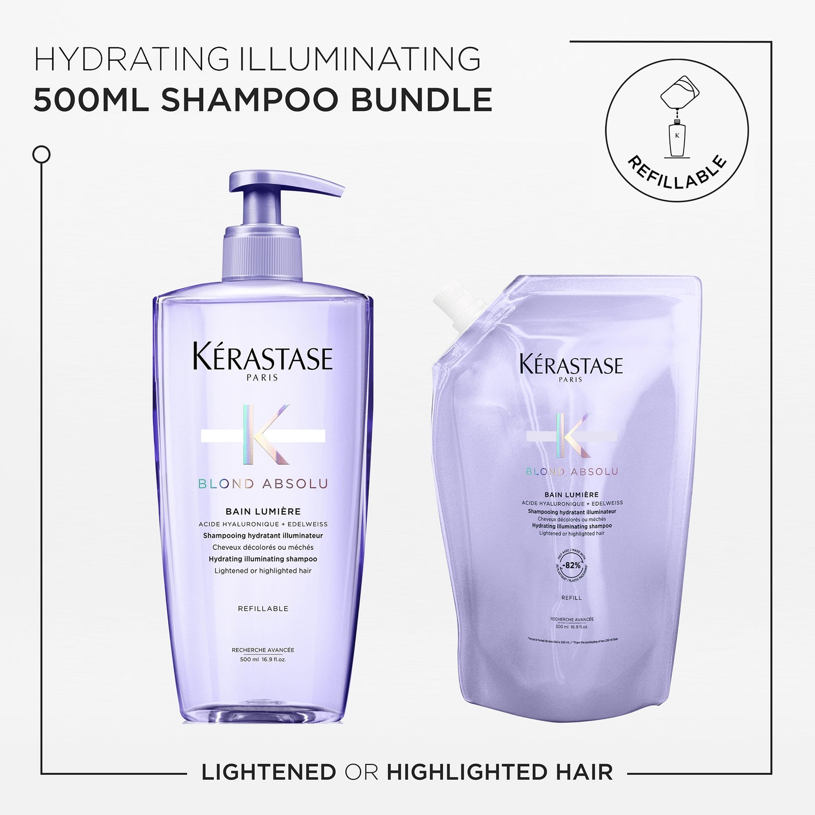 Kérastase Kérastase Blond Absolu Bain Lumiere Hydrating Illuminating Shampoo for Lightened or Highlighted Hair 500ml Refill