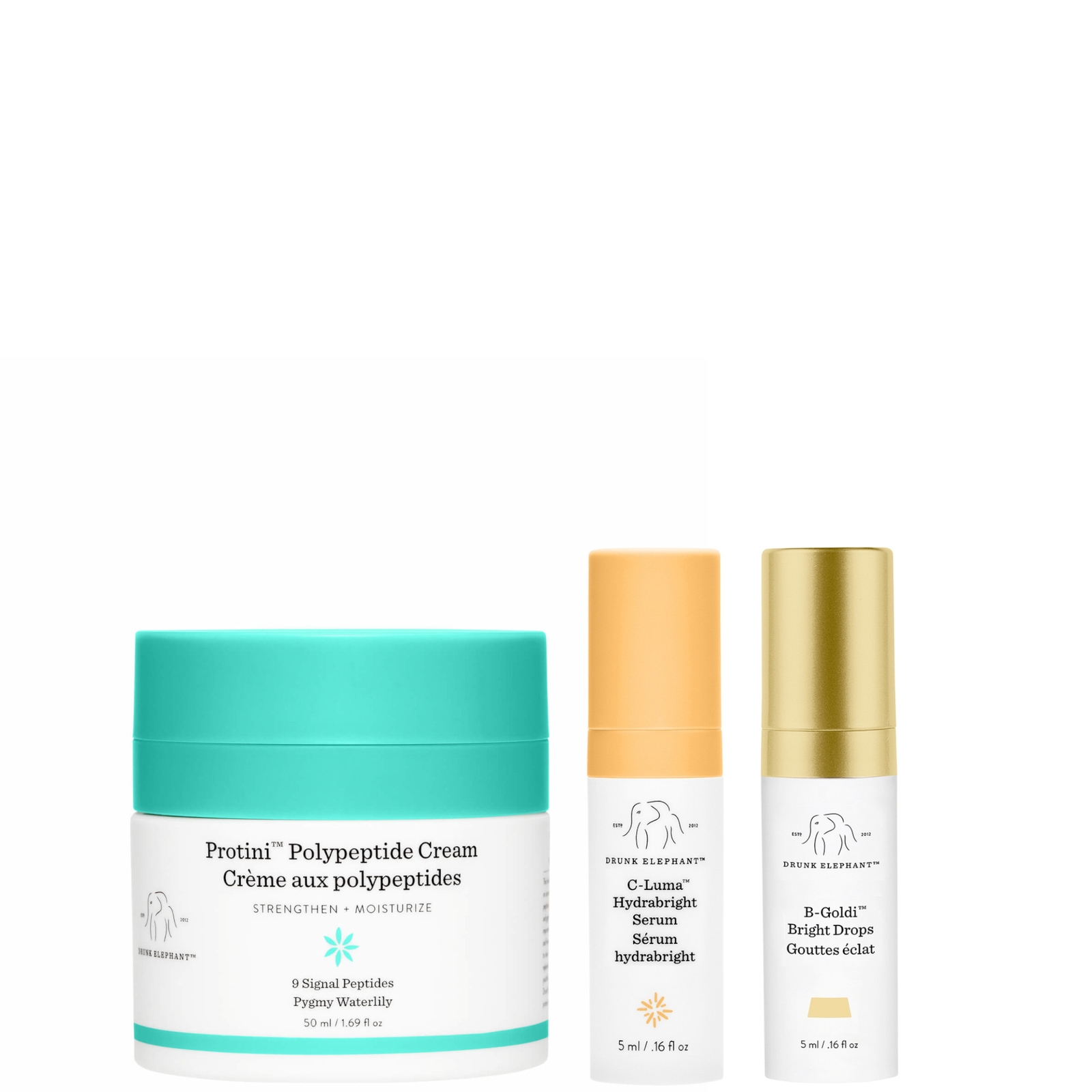 Drunk Elephant Protini 50ml C-Luma and B-Goldi 5ml Bundle (Worth Over £70)
