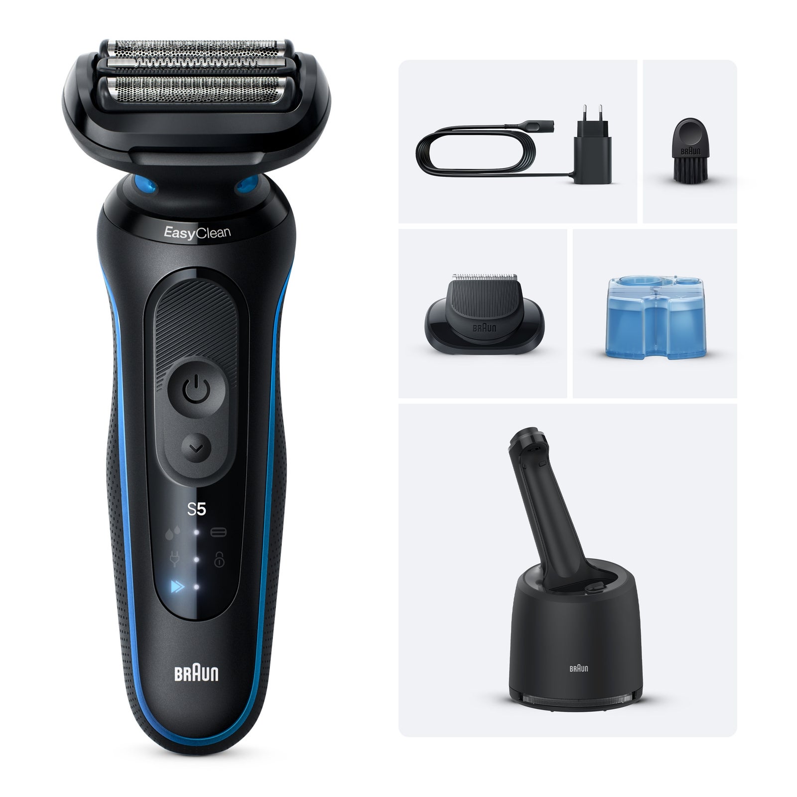 Braun Electric Shaver, Series 5, With SmartCare Center, 52-B7000cc, Blue, One Colour, Men - Image 18