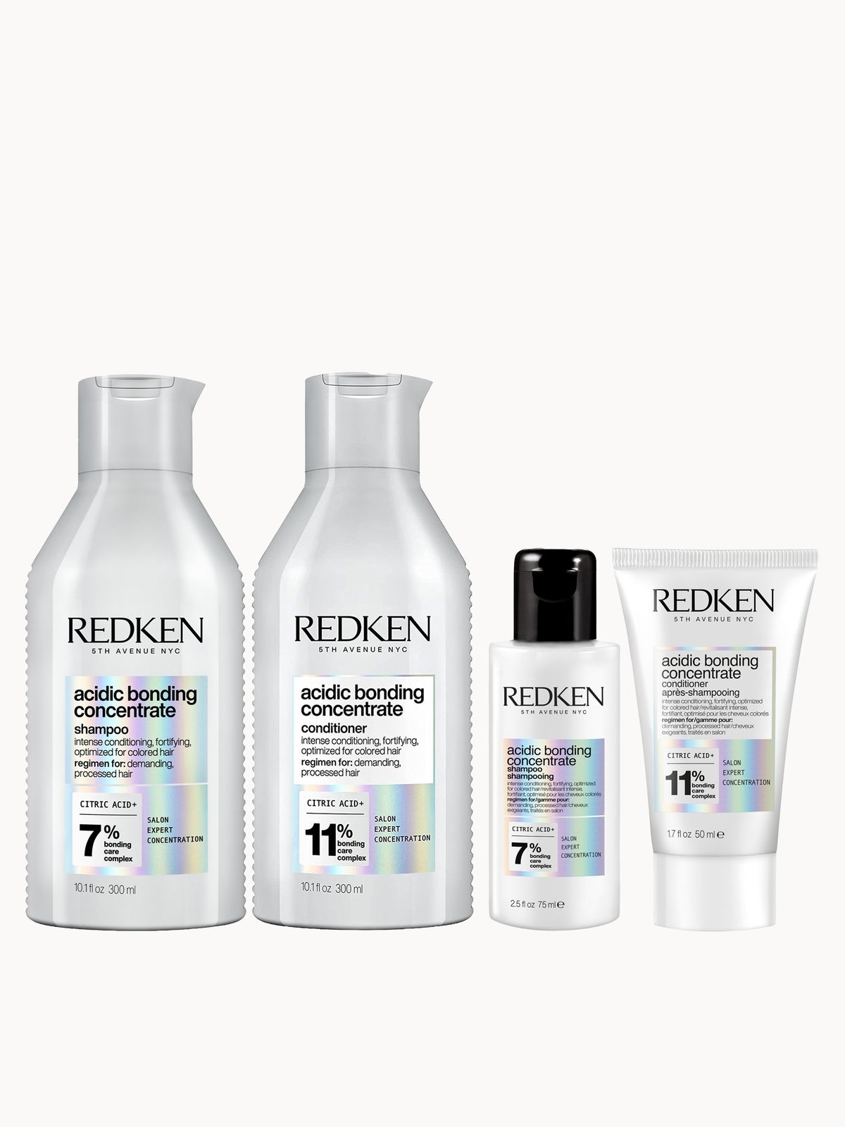 Redken Acidic Bonding Concentrate Shampoo and Conditioner 300ml with Mini Shampoo 75ml and Conditioner 50ml (Worth £62.11)