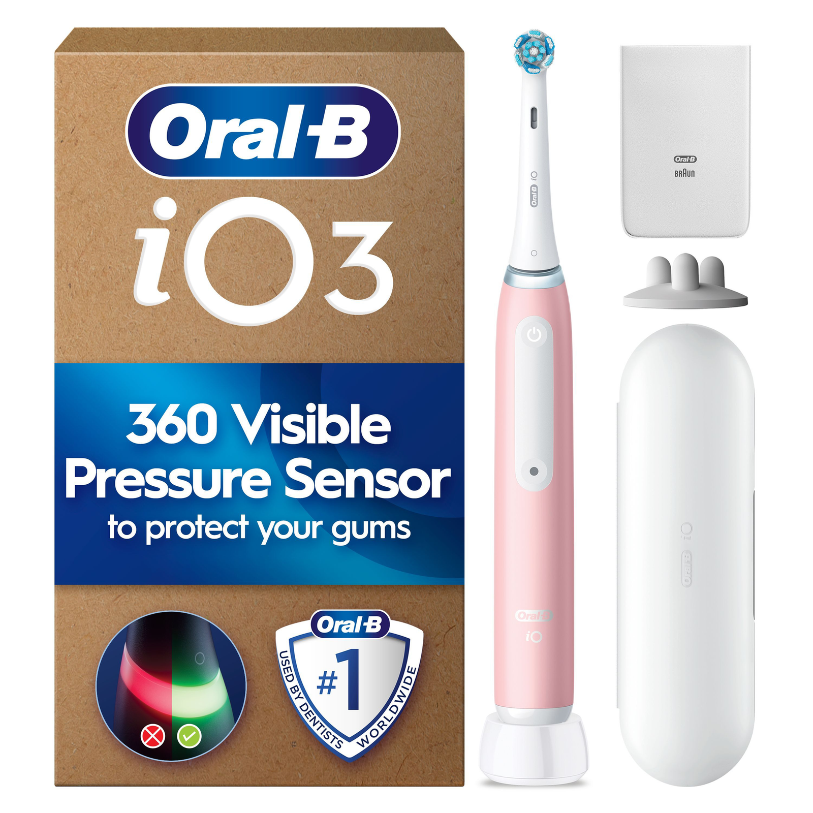 Oral-B iO3 Blush Pink Electric Toothbrush + Extra Refill