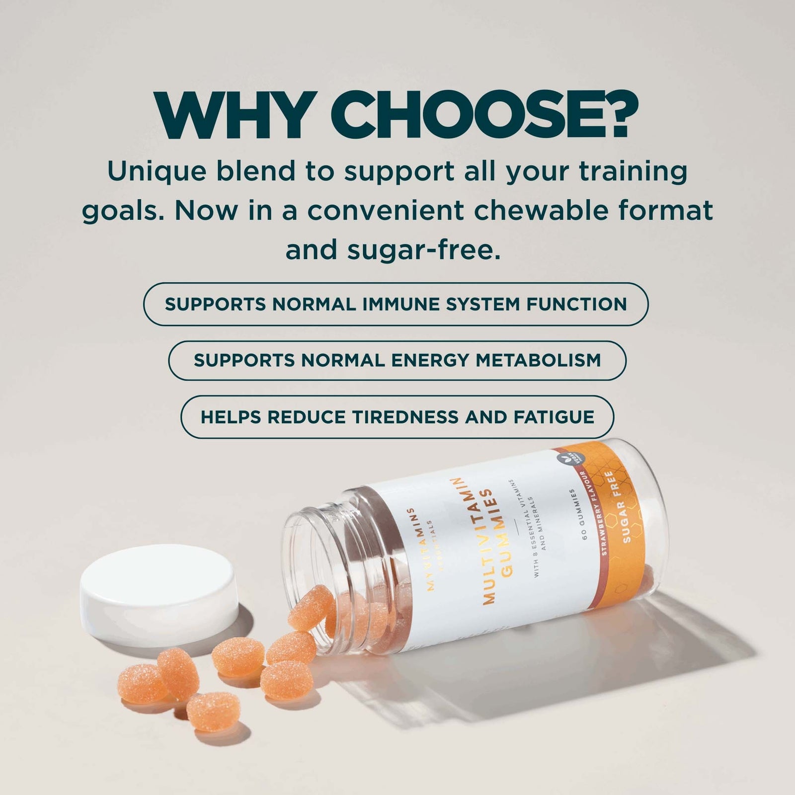 Myprotein Sugar-Free Multivitamin Gummies for Adults - 60gummies - Sugar Free Strawberry