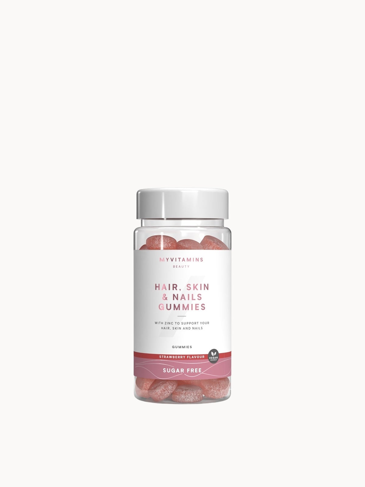 Myvitamins Sugar Free Hair, Skin & Nails, Strawberry, 60 Gummies - 60gummies - Sugar Free Strawberry
