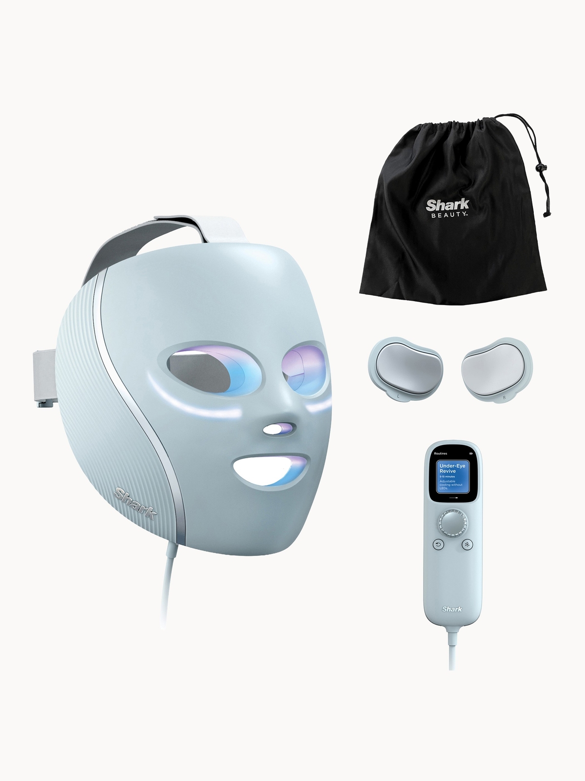 Shark Beauty CryoGlow Under-Eye Cooling and LED Anti-Ageing and Blemish Repair Mask - Blue Frost